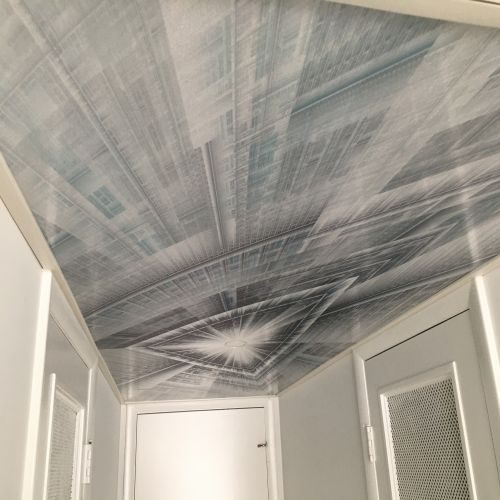 Shiny Glossy Stretch ceiling suspended floating film faux tin ceiling tiles, chalk paint kitchen cabinets, chalk paint cabinets,